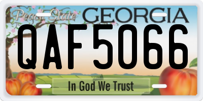 GA license plate QAF5066