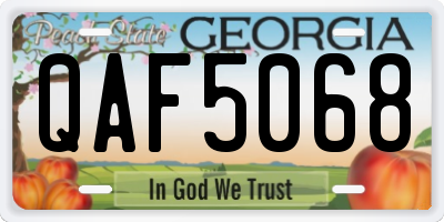 GA license plate QAF5068