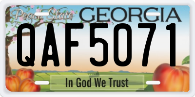GA license plate QAF5071