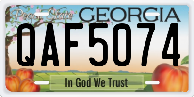 GA license plate QAF5074