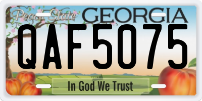 GA license plate QAF5075