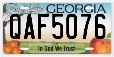 GA license plate QAF5076