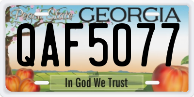 GA license plate QAF5077