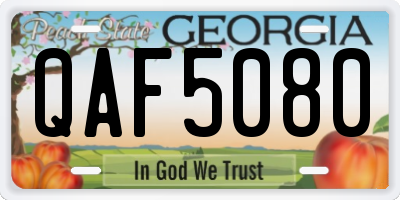 GA license plate QAF5080