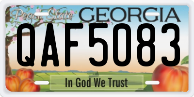 GA license plate QAF5083