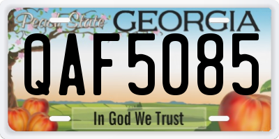 GA license plate QAF5085