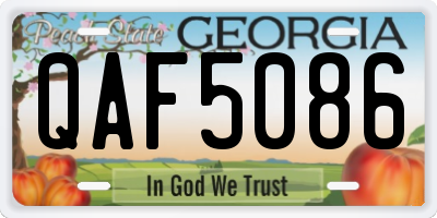 GA license plate QAF5086