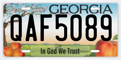 GA license plate QAF5089