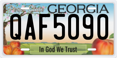 GA license plate QAF5090