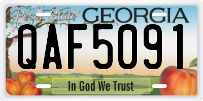 GA license plate QAF5091