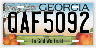 GA license plate QAF5092