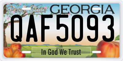 GA license plate QAF5093