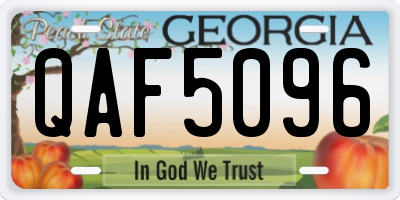 GA license plate QAF5096