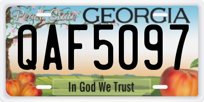 GA license plate QAF5097