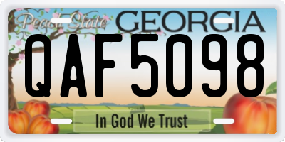 GA license plate QAF5098