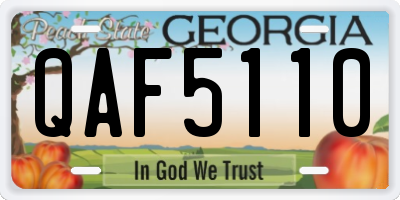 GA license plate QAF5110