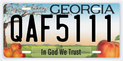 GA license plate QAF5111