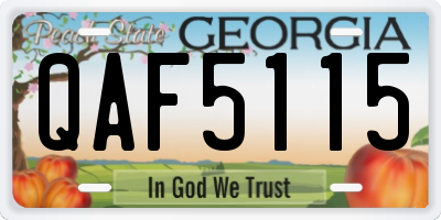 GA license plate QAF5115
