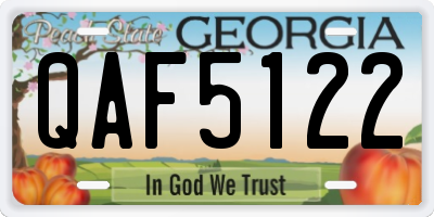GA license plate QAF5122