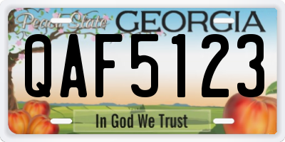 GA license plate QAF5123