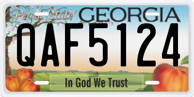 GA license plate QAF5124