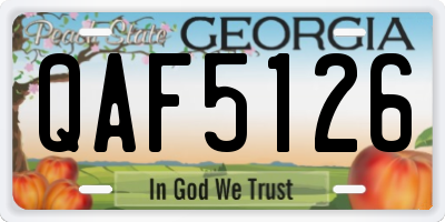 GA license plate QAF5126