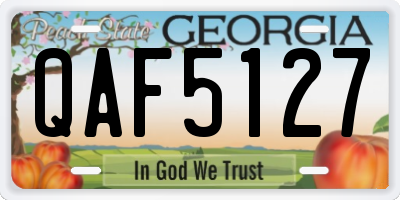 GA license plate QAF5127
