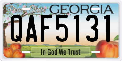 GA license plate QAF5131