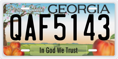 GA license plate QAF5143