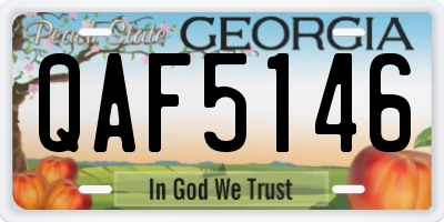 GA license plate QAF5146