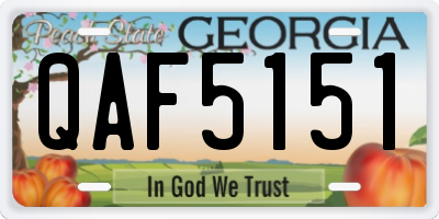 GA license plate QAF5151