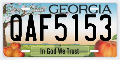 GA license plate QAF5153