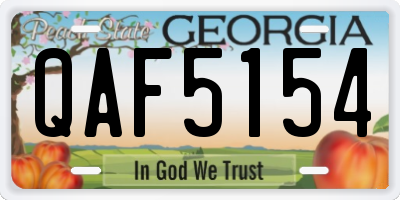 GA license plate QAF5154