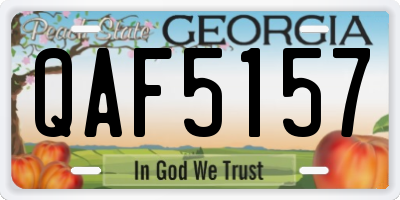 GA license plate QAF5157