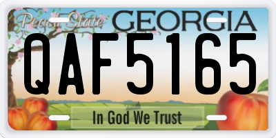 GA license plate QAF5165