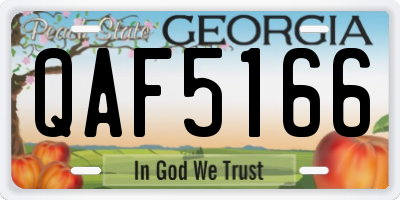 GA license plate QAF5166