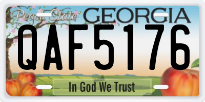 GA license plate QAF5176