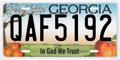 GA license plate QAF5192
