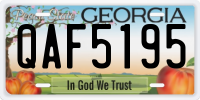 GA license plate QAF5195