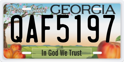 GA license plate QAF5197