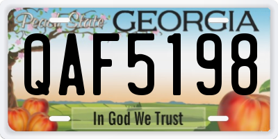 GA license plate QAF5198