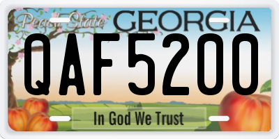 GA license plate QAF5200