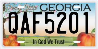 GA license plate QAF5201