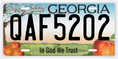 GA license plate QAF5202