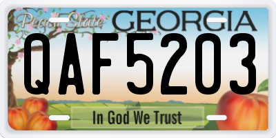 GA license plate QAF5203