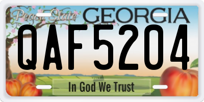 GA license plate QAF5204
