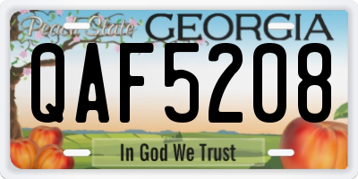 GA license plate QAF5208