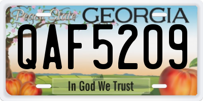 GA license plate QAF5209