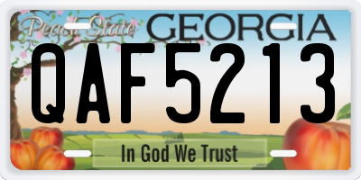 GA license plate QAF5213