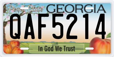 GA license plate QAF5214